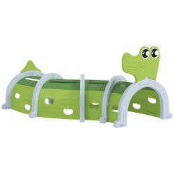 Tunnel enfant forme crocodile modulable 194 x 88 x 92 cm stable 5 paires configurable arc ou s mode