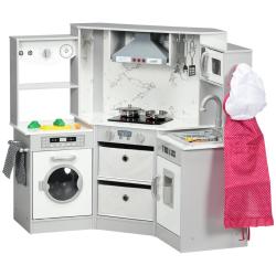 Cuisine enfant avec 17 accessoires 111 x 49 x 85 cm jeu &eacute;ducatif d&eacute;veloppement cr&eacute;atif moderne scan