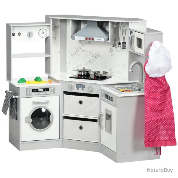 Cuisine enfant avec 17 accessoires 111 x 49 x 85 cm jeu �ducatif d�veloppement cr�atif moderne scan