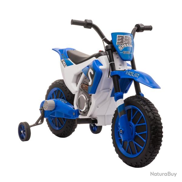 Moto cross �lectrique enfant 3-5 ans 106,5 x 51,5 x 68 cm roulettes amovibles autonomie 45 minutes