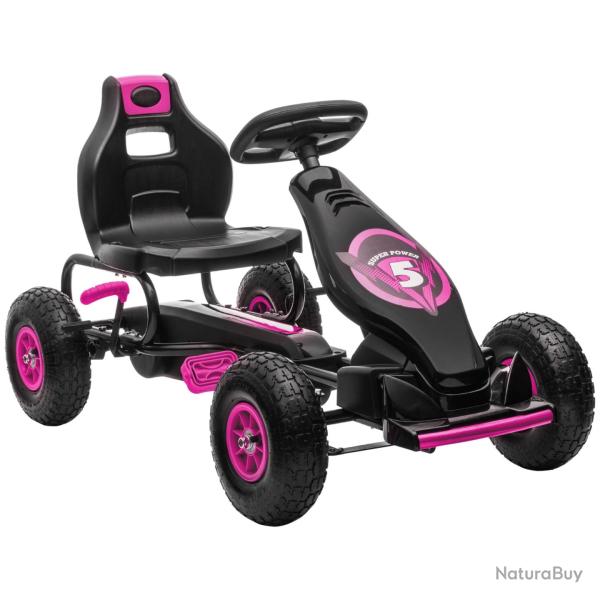 Kart � p�dales enfant 121 x 58 x 61 cm si�ge r�glable 3 positions frein � main pour 5-12 ans design