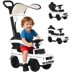 Porteur enfant voiture 85.5 x 40.5 x 95 cm si&egrave;ge s&eacute;curis&eacute; garde-corps coffre rangement design scand