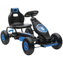 Kart &agrave; p&eacute;dales enfant 121 x 58 x 61 cm si&egrave;ge r&eacute;glable 3 positions frein &agrave; main r&eacute;trop&eacute;dalage modern