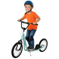 Trottinette enfant 139 x 58 x 90-96 cm guidon r&eacute;glable frein arri&egrave;re moderne design pour jardin d&egrave;s