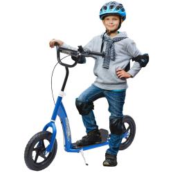 Trottinette enfant &agrave; 2 roues 120 x 52 x 80-88 cm guidon r&eacute;glable et plateau antid&eacute;rapant moderne &eacute;p