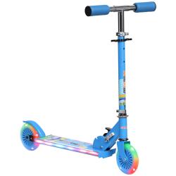 Trottinette enfant pliable 67 x 32 x 78 cm guidon r&eacute;glable roues lumineuses design moderne jardin b