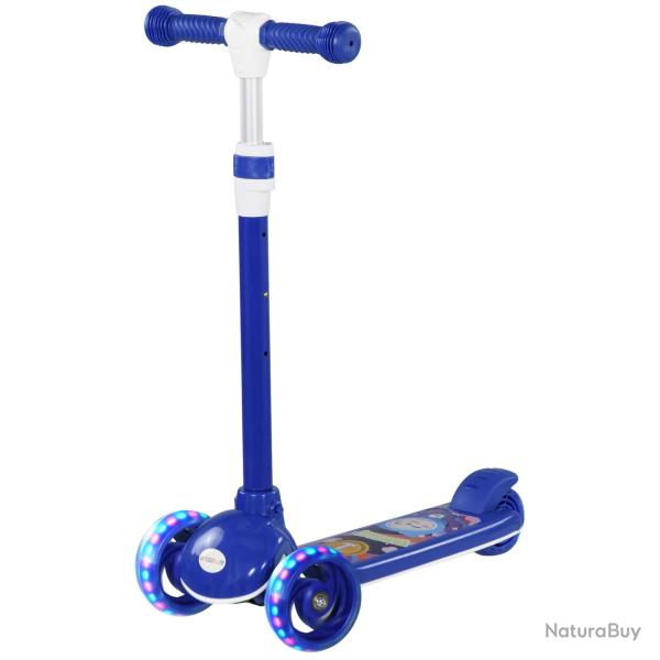 Trottinette enfant trois roues initiation 52 x 29 x 76 cm guidon r�glable roues lumineuses pliable