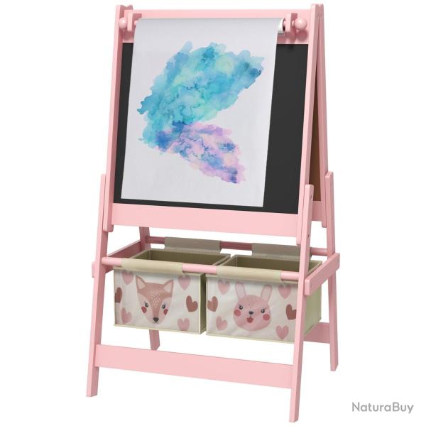 Chevalet enfant 54 x 46,5 x 93 cm 3 en 1 avec paniers id�al pour 3 � 8 ans scandinave �pur� finitio