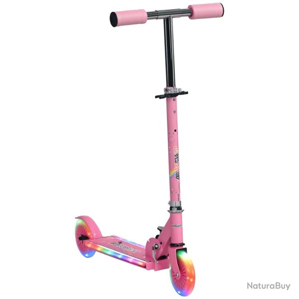 Trottinette enfant pliable 67 x 32 x 78 cm guidon r�glable 4 niveaux roues lumineuses 3 � 7 ans mod