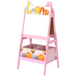 Chevalet enfant double face tableau noir et blanc 53.5 x 49 x 113 cm 2 bo&icirc;tes montage n&eacute;cessaire mo