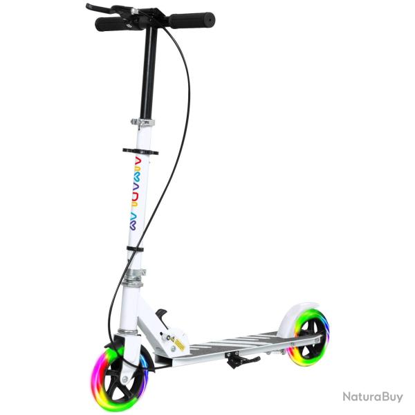 Trottinette enfant pliable 3-8 ans 73 x 36 x 89 cm r�glable 4 hauteurs roues lumineuses frein doubl