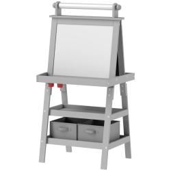 Chevalet enfant 3 en 1 tableau blanc magn&eacute;tique ardoise rouleau papier 59 x 48 x 118 cm &eacute;ducatif sc