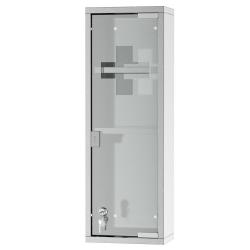 Armoire pharmacie murale 20 x 12 x 58 cm 3 niveaux rangement serrure 2 cl&eacute;s design contemporain en