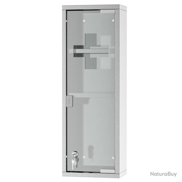 Armoire pharmacie murale 20 x 12 x 58 cm 3 niveaux rangement serrure 2 cl�s design contemporain en