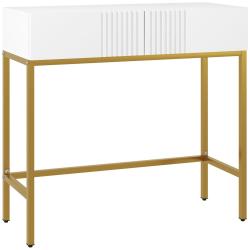 Console d'entr&eacute;e 80 x 31.5 x 75 cm avec 2 tiroirs antibasculement pieds stables style moderne en bo