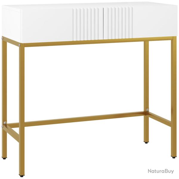 Console d'entr�e 80 x 31.5 x 75 cm avec 2 tiroirs antibasculement pieds stables style moderne en bo