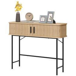 Console d'entr&eacute;e 100 x 30 x 80 cm pour couloir portes coulissantes grande capacit&eacute; de rangement mod