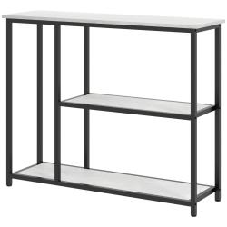 Console meuble entr&eacute;e 100 x 30 x 80 cm rangement 3 niveaux fixation murale stable moderne en pannea