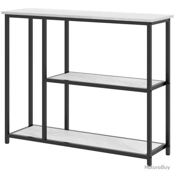 Console meuble entr�e 100 x 30 x 80 cm rangement 3 niveaux fixation murale stable moderne en pannea