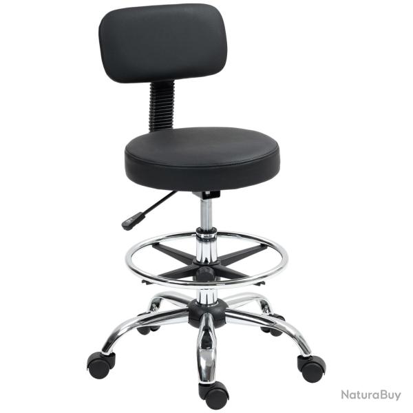 Tabouret de bureau 52 x 52 x 78-92 cm hauteur r�glable repose-pieds r�glable moderne contemporain e
