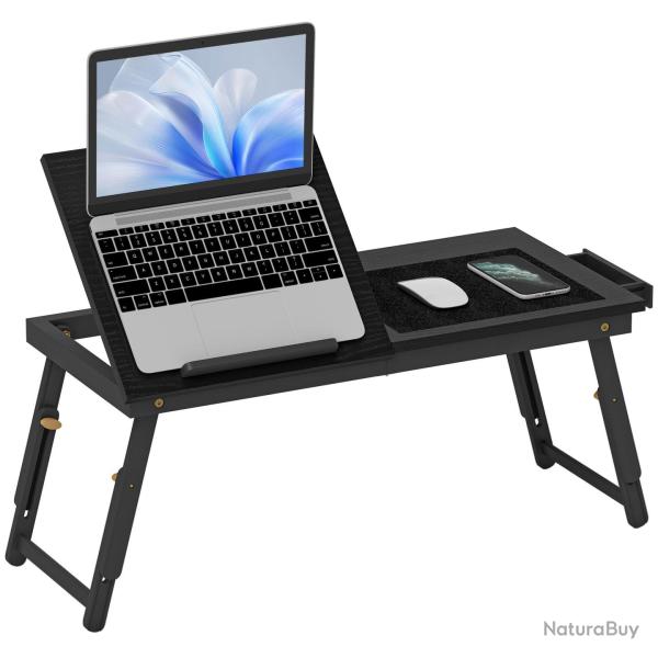 Table de lit pliable hauteur r�glable 83,5 x 33 x 34 cm plateau inclinable tiroir pratique design �