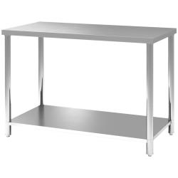 Table de travail pour cuisine 120 x 60 x 86 cm robuste pieds r&eacute;glables design industriel en acier i