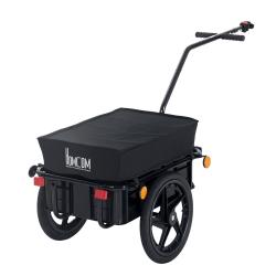 Remorque v&eacute;lo transport 2 en 1 144 x 59 x 80 cm grande capacit&eacute; 70l attelage universel design conte