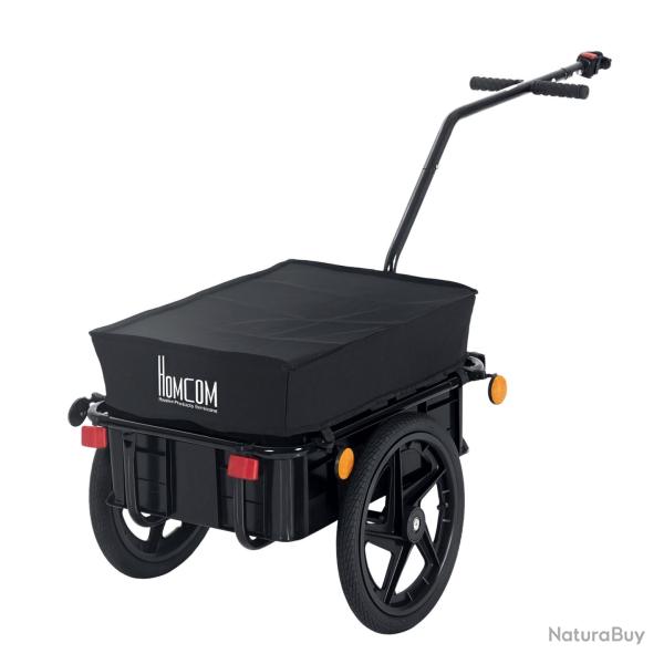 Remorque v�lo transport 2 en 1 144 x 59 x 80 cm grande capacit� 70l attelage universel design conte