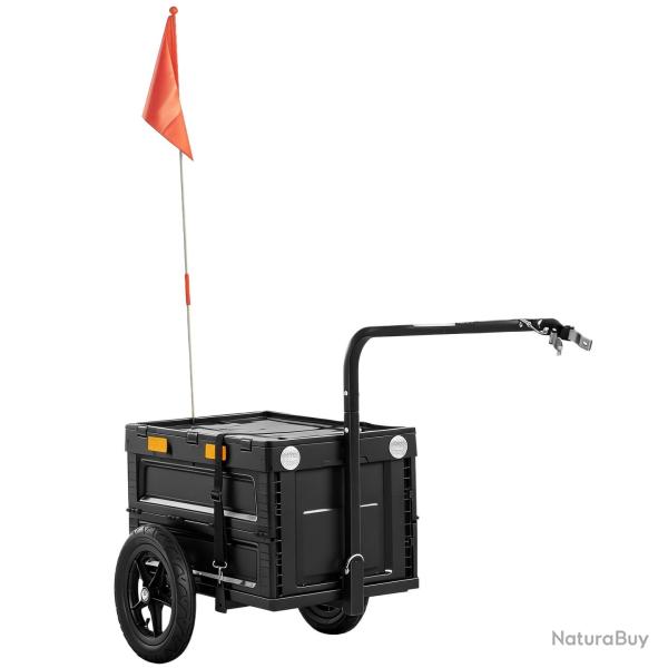 Remorque v�lo cargo pliable transport 145 x 51,5 x 72 cm gain de place s�curit� pliage compact urba