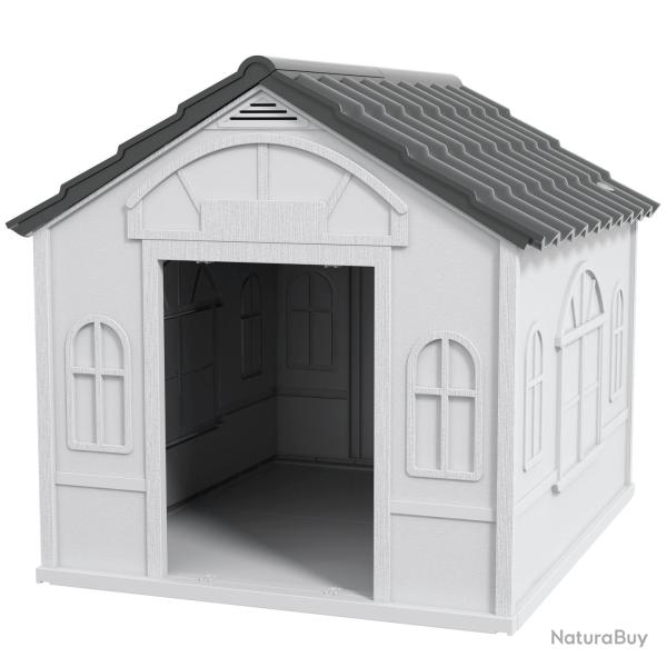 Niche pour chien ext�rieur � toit en pente 84 x 98 x 82 cm a�ration optimale montage sans vis style