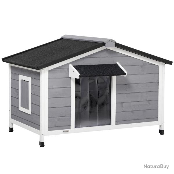 Niche pour chien sur pied style cottage 109 x 79 x 72 cm toit ouvrant �tanche plancher amovible rus