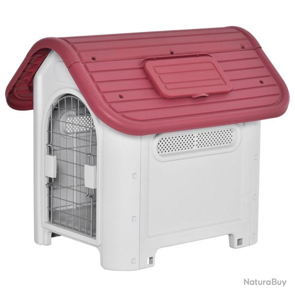Niche pour chien ext�rieur et int�rieur double porte 59 x 75 x 66 cm sur�lev�e a�r�e design contemp