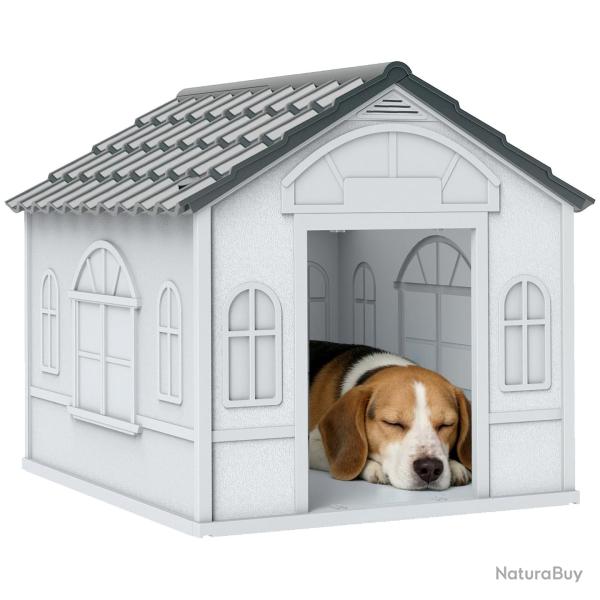 Niche d'ext�rieur pour chiens petite et moyenne taille 65 x 75.7 x 63 cm porte large a�ration desig