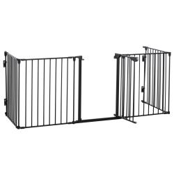 Barri&egrave;re de s&eacute;curit&eacute; modulable parc enclos pour chien pliable porte verrouillable 300 x 75 x 11 cm