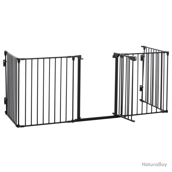 Barri�re de s�curit� modulable parc enclos pour chien pliable porte verrouillable 300 x 75 x 11 cm