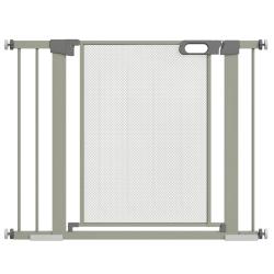 Barri&egrave;re s&eacute;curit&eacute; animaux escalier 76 x 75-103 x 2 cm fermeture automatique verrou double moderne &eacute;