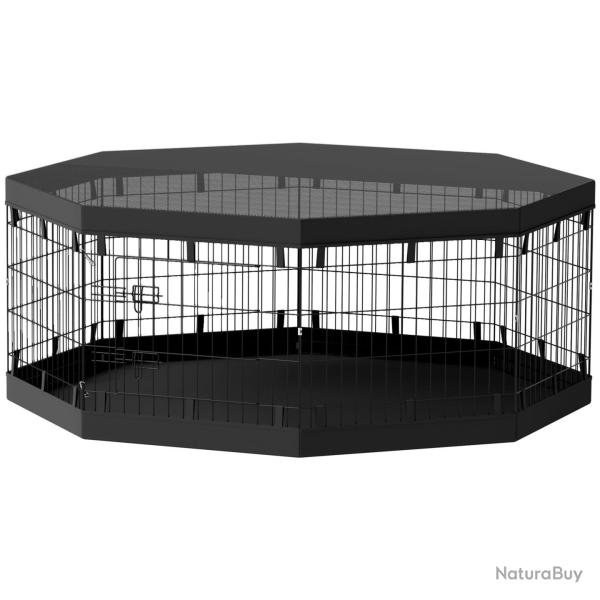 Parc pour chien enclos pliable 8 panneaux 159 x 159 x 61 cm porte s�curis�e fond imperm�able contem