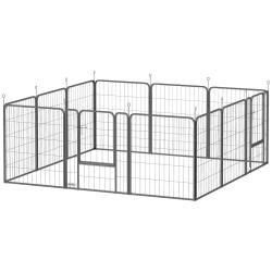 Parc pour chiens carr&eacute; 204 x 204 x 80 cm pliable porte int&eacute;gr&eacute;e id&eacute;al int&eacute;rieur ext&eacute;rieur contempor