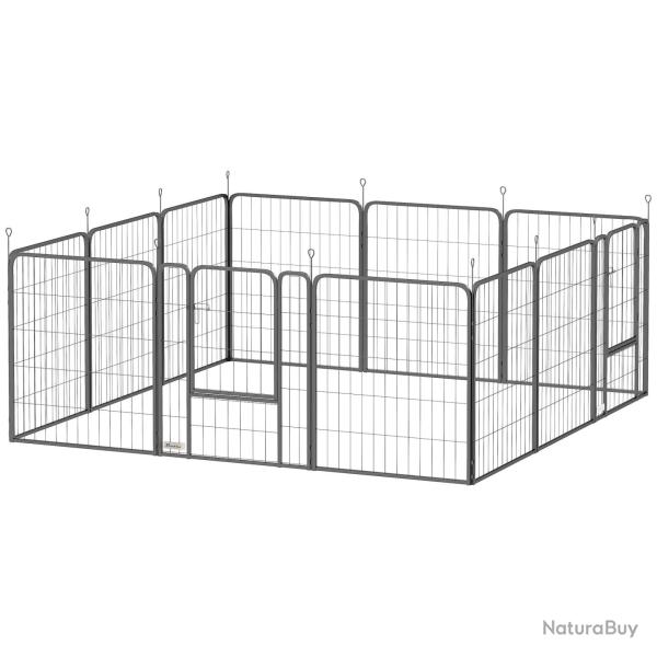 Parc pour chiens carr� 204 x 204 x 80 cm pliable porte int�gr�e id�al int�rieur ext�rieur contempor