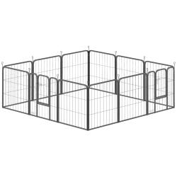 Parc pour chien modulable int&eacute;rieur ext&eacute;rieur 168 x 168 x 60 cm pliable 2 portes s&eacute;curis&eacute;es moderne