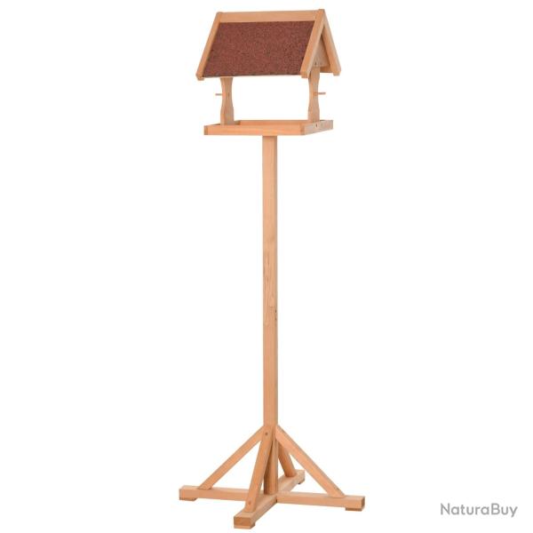 Mangeoire � oiseaux sur pied 55 x 55 x 144 cm toit anti pluie pieds en croix stabilit� style rustiq