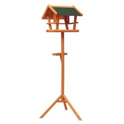 Mangeoire pour oiseaux sur pied abri nichoir plateau jardin 42 x 40,5 x 150 cm plateforme stable ru