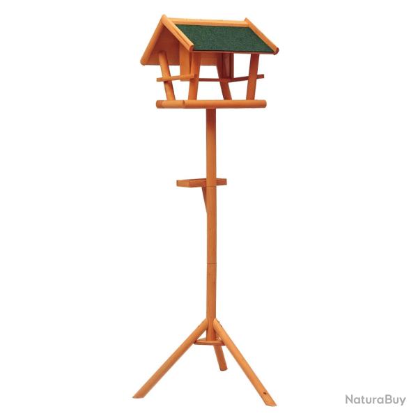 Mangeoire pour oiseaux sur pied abri nichoir plateau jardin 42 x 40,5 x 150 cm plateforme stable ru