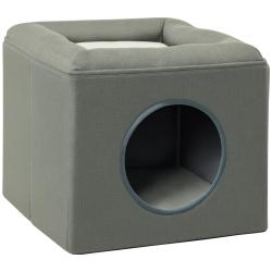 Niche pour chat refuge 36.5 x 36.5 x 33 cm espace couchage et plateforme d'observation design moder