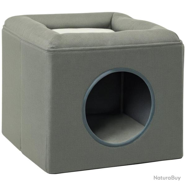 Niche pour chat refuge 36.5 x 36.5 x 33 cm espace couchage et plateforme d'observation design moder