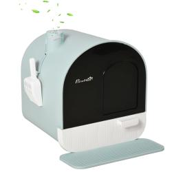 Maison de toilette pour chat 43 x 44 x 47 cm tiroir amovible filtre charbon actif pour salon modern
