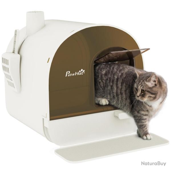 Maison de toilette chat ferm�e 43 x 44 x 47 cm nettoyage facile tiroir amovible design �pur� pour s