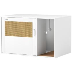 Maison de toilette pour chat meuble cache liti&egrave;re 80 x 50 x 50 cm r&eacute;duit odeurs boh&egrave;me en panneaux