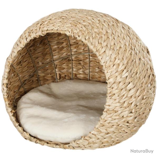 Maison pour chat tiss�e 45 x 41 x 37 cm coussin moelleux int�rieur spacieux rustique d�coratif en q