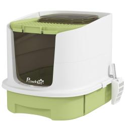 Maison de toilette pour chat bac ferm&eacute; 40.5 x 52.5 x 42.5 cm anti odeurs nettoyage ais&eacute; moderne pel